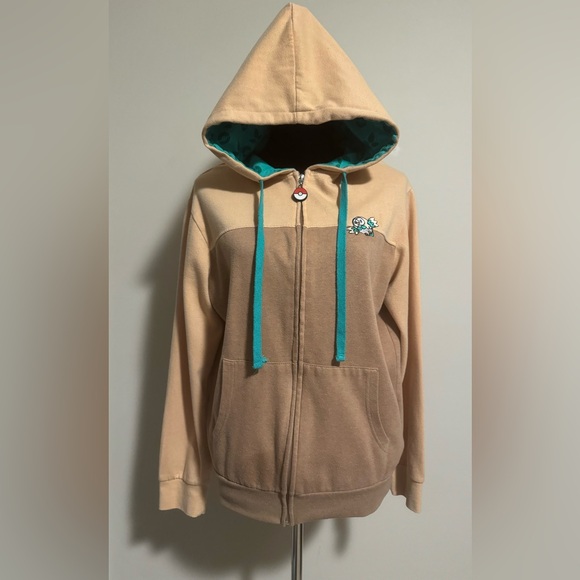 ThinkGeek Other - Preloved ThinkGeek Pokemon 2016 Brown and Tan Rowlet Zip Up Hoodie size medium